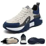 Herren Orthopädischer Komfort Sneaker Wasserdicht Air AIP Walking Tennis Bequeme Weite Schuhe Neutral Laufschuhe, beige, 43.5 EU