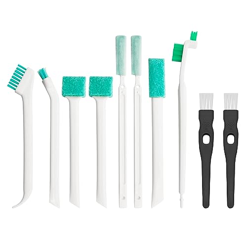 VIKY® 10 Stück Multifunktionale Reinigungsbürste Set, Kleine Bürste Reinigung Flasche mit Schwamm, Flaschenbürste Babyflaschen, Fensterrillen Cleaning Brush, Reinigungsbürsten für Küche, Badezimmer