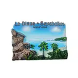 La Digue Seychelles 3D Grand ANSE Kühlschrankmagnet, Souvenir-Geschenk, Kunstharz, handgefertigt, Seychellen-Kühlschrankmagnet, Heim- und Küchendekoration, Kollektion
