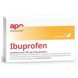 apodiscounter Ibuprofen 400 mg Schmerztabletten (50 Stk) - schnell wirksam & stark gegen Schmerzen