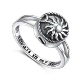 Einäscherung Schmuck S925 Sterling Silber Asche Ring Urne Ringe für Asche Feuerbestattung Memorial Urnen Schmuck Andenken für Damen 54 (17.2)