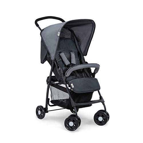 Hauck Buggy Sport, Ultra Leicht - nur 5,9 kg, Klein Zusammenklappbar, Reisebuggy mit Liegefunktion, Sonnenverdeck, Großer Korb, Melange Grau