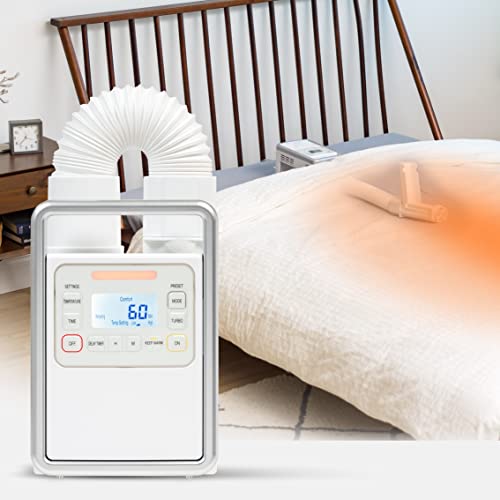 IRIS USA, Inc. BLW-H1 Bettwärmer, Tragbarer Deckenwärmer zum Wärmen von Bett und Couch mit Schuhtrockner Aufsatz, Leistungsstark – Weiß, High-Power Extendable Single Nozzle - White