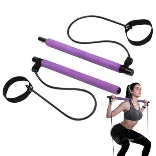 Pilates Stretch Fusion Bar | Lightweight Sculpting Elastic Workout Bar for Total Body Fitness | Easy Installation Portable Fitness Supplies for Everyone Versatile Pilates Stretch Fusion Bar