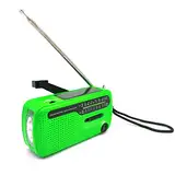 Fit4Blackout Kurbelradio, Solar & Kurbel Notfallradio, AM/FM/SW Radio, Tragbares Retro Radio mit Weltempfänger, Als Taschenlampe & Leselicht, USB Handy-Lader, Für Notfall, Camping, Blackout (Grün)