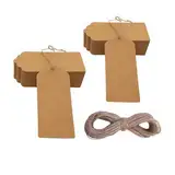 Geschenkanhänger Kraftpapier 100stk,Braun,Geschenk Anhänger,Kraftpapier Anhänger Etiketten Geschenkanhänger und Jute Schnur 30M