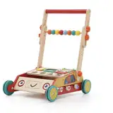 Holz Lauflernwagen,Baby Lauflernhilfe,Baby Walker Spielzeug für Kinder, Kann Falten und Höhe verstellen Geschenk für Jungen Bambino Walker in Legno Push Walker 12Months+