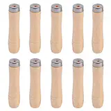 Pamtns Feilenheft 10 Stück Feilenheft Holz Holzgriff Feile Holz Griffe Holz Schubkarrengriffe Holzgriffe Hufraspel Holzfeile Griff Karrengriff Holzfeilengriff 90mm für Feilen Und Raspeln 4 mm Loch