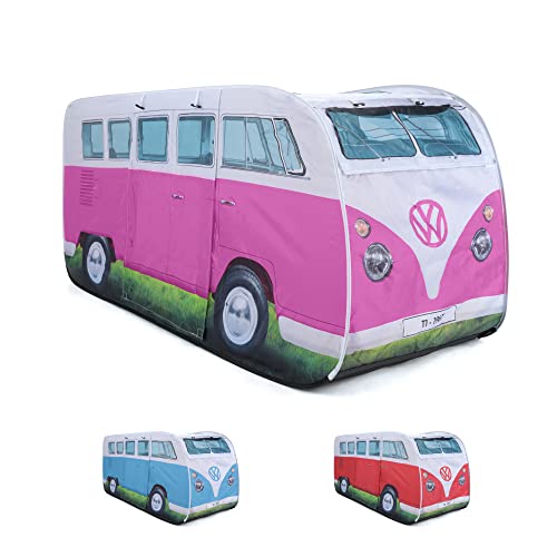 Board Masters - Volkswagen Kinder-Pop-Up-Spiel-Zelt im T1 Bulli Bus Design 165 cm (Bus Front/Pink)