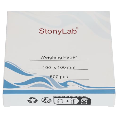 stonylab Wiegepapier, 100 x 100 mm Stickstofffreie Probe Wägepapier Waage Papier Analysenwaage Papier Wägepapier für Laborforschung, 500er Pack