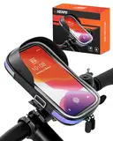 HENMI Handyhalterung Fahrrad Wasserdicht IPX5 Handytasche Fahrrad für Smartphone bis zu 7 Zoll mit TPU Touchscreen und Regenschutz Fahrradtasche Handy für MTB, Rennrad, Ebikes