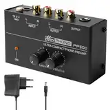 Phono Vorverstärker Plattenspieler, Plattenspieler Schwarz Stereo-Verstärker mit MM Abtast Systemen, Phono Preamp für Plattenspieler, Verstärker Stereo mit Pegel, RCA Input & Output