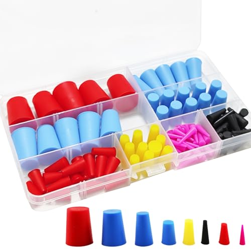 100 Pcs Gummistopfen Konisch, Gummistopfen 10mm-20mm & 5mm-9mm, Solide Gummi Stopfen, Verschlussstopfen Zum Abkleben Von Löchern Während Der Pulverbeschichtung