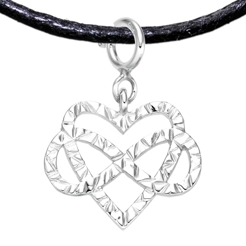 PRIDE Fashion Jewelry: Handgefertigter Polyamorie, Poly, Infinity Anhänger mit Halsband, Unendlichkeitszeichen Herz Kette Charm Schmuck Silber 925 Auch für Armband (Platiniert, Polyamory)