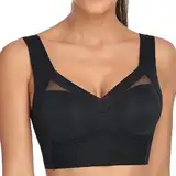 Hatme Haltungskorrektur BH, Wmbra BH Original, Comfy Haltungskorrektur Rücken BH Damen, Comfy Wmbra Haltungskorrektur BH,Wmbra BH Original Übergröße Ohne Bügel BH,Wireless Breathable (Black #1, XL)