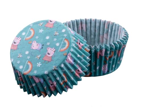 Dr. Oetker Papier-Backförmchen Peppa Wutz – 50 Stück, hitzebeständig – ideal für Cupcakes, Muffins und andere Leckereien – Perfekt für Kindergeburtstage und Partys, Türkis