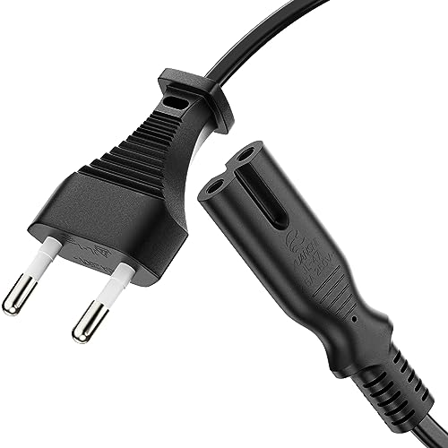 conecto Stromkabel Netzkabel 2 Polig, 5,0m, Eurostecker Netzstecker Typ C auf IEC C7 Buchse Euro 8 Stecker, Netzteil Strom Kabel für Haushaltsgeräte, PS3, PS4, PS5, TV UVM, Schwarz