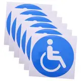 iplusmile 6 Blätter Rollstuhlschilderaufkleber Schild „barrierefreier Waschraum“. Behindertenaufkleber Handicap-aufkleber Behinderten-waschraumschild Behinderten-wc-schild Aufkleber