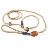 Showleine mit Stopper/Zugstopp - GOLDBEIGE | 6 mm Durchmesser x 160 cm Länge - Sportliche Vorführleine/Ausstellungsleine für Hundeausstellungen