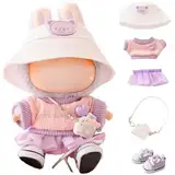 Puppenkleidung, 5 Stück Mini Puppen Bekleidung Set mit Pullover, Rock, Mütze, Schuhe, Kameramodell, Doll Clothes für Halloween Weihnachten Valentinstag Geburtstag Jahrestag