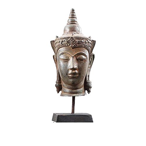 ZTIANEF Statue Dekoration Skulpturen Thailändische Buddha-Statue Dekoration Zen Town House Modellbüro Büro Im Südostasiatischen Stil Weinkabinett Aus Reinem Kupfer Handwerk Typ A.