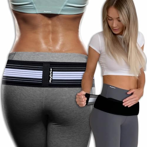 PlayActive Beckengurt, Hüftbandage - Hüftgürt für Damen & Herren - Ischias Bandage, ISG Gürtel für Hüfte Schmerzen - Sacroiliac belt, Iliosakralgürtel