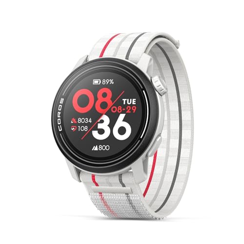 COROS PACE 3 Sportuhr GPS, leicht und komfortabel, 17 Tage Batterielaufzeit, Dual-Frequency GPS, Herzfrequenz, Navigation, Schlaftracking, Laufen, Radfahren und Skifahren (Weißes Nylon)