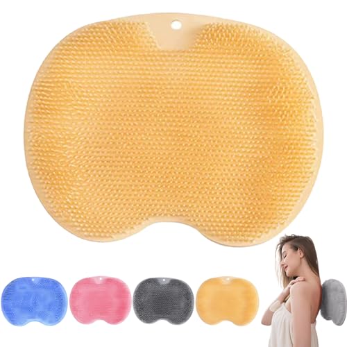 Feet Cleaner (Yellow) Fußbürste Dusche Fußmassagegerät, Silikon Dusch Rückenschrubber, Massage Pad mit Rutschfesten Saugnäpfen für Fußpflege Entspannung, Erhöhung der Durchblutung, Peeling