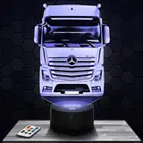 Nachttischlampe - Touch-Nachtlicht Lastkraftwagen Truck 3D-LED-Lampe Illusion, Geschenkidee Weihnachten Geburtstag Junge und Mädchen Nachttischlampe Kinder- oder Erwachsenenzimmer TOP