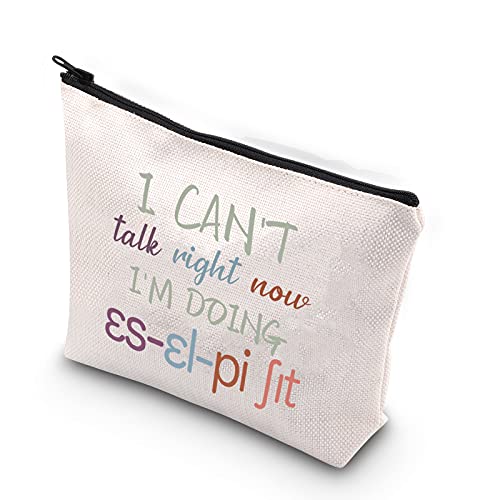WCGXKO Neuheit Sprechsprache Pathologe Geschenk Sprechtherapie Geschenk Reißverschluss Tasche Make-up Tasche für SLP, SLP I'm Doing