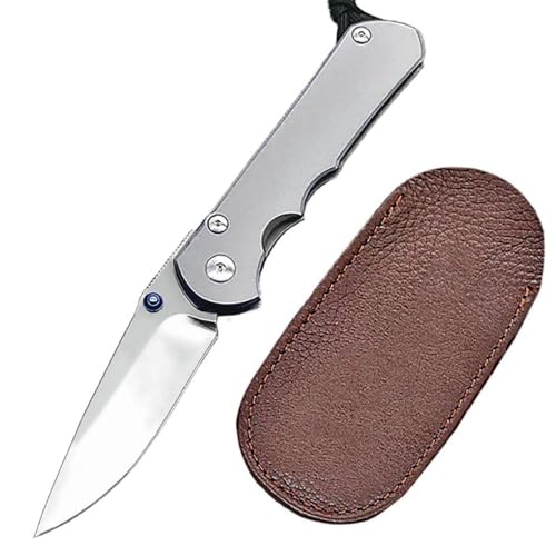 Lius Group Kleines handliches werkzeug stahl messer scharf rutschfest titan Survival wandern outdoor messer edc multi Jagdmesser Premium klappmesser taschenmesser lederscheide,Geschenke für Männer