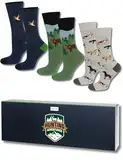 soxo Abenteuer Socken In Geschenkbox Lustige Geschenke Für Männer Herren Baumwolle Set Bunte Socks 40-45 Hunting 3 Paar