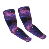 Universe Galaxy Star Space Kühlende Ärmel für Erwachsene, Eisseide, Sonnenschutz, Armstulpe für Outdoor, Sport und Gartenaktivitäten, Schwarz , Einheitsgröße