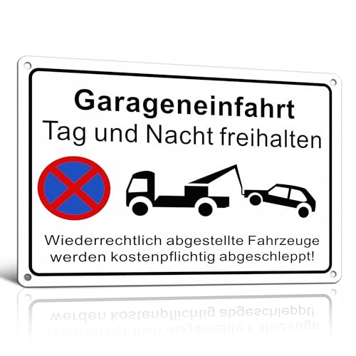 TAKULA Garageneinfahrt Freihalten Schild - Einfahrt Freihalten Schilder,Schild Ausfahrt Freihalten Auch Gegenüber,Garagen Ausfahrt Freihalten,Parken vor der Garage Verboten Schild