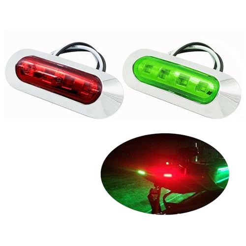 Krtopo 2Pcs Boot Navigationslicht Bootslicht 12V-24V Sicherheits Licht für Boote Kajak Yacht Marine Ponton (Rot Grün)