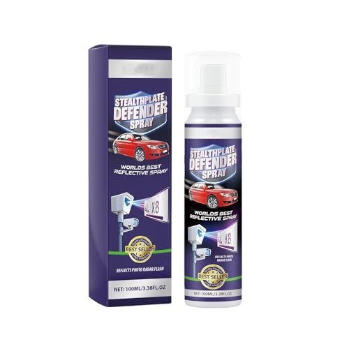 Unsichtbares Nummernschild Spray, Kennzeichen Klarlack Long Lasting Invisible Reflective Spray, Klare Beschichtung, Sprühgerät für Nummernschilder, für Bietet Unsichtbaren Schutz Bei Nacht 100ml
