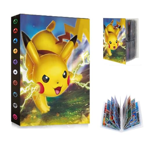 Sammelalbum, Karten Album für Pokemon, Ordner Buch Karten Halter mit Pokemon, Sammelkarten Album Kompatibel mit Pokemon Karten, 30 Seiten 240 Karten Kapazität