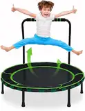 Kinder Trampolin Ø 91cm-Klappbar Trampolin für Kinder mit Griff und gepolsterter Abdeckung,Sicherheitsnetz,Rahmenpolster,Trampolin Outdoor für Kinder über 3 Jahre alt,Indoor Kindertrampolin Spielzeug