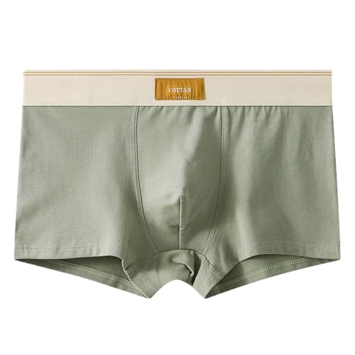 Boxershorts Herren Bambus Baumwolle Unterhosen Business Unterwäsche Sport Herrenunterhosen Nahtlose Retroshorts Winter Underwear Boxer Bequeme Trunks Deals of The Day Grün L