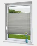 OBdeco Plissee Rollo Klemmfix ohner Bohren lichtdurchlässig Crushed Optik Faltrollo für Fenster und Türen Easyfix Hellgrau 40x130cm