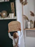 Basis Wochenplan mit Gräsern für Kinder aus Holz mit 7 Aktivitätskarten, Edition KiTa mit 33 Klettpunkten