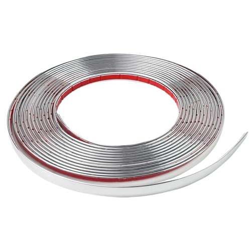 Chrom Zierleiste Auto Chromleiste, Zierleisten Selbstklebend 10mm x 6m, Universal Chromzierleiste Silber,Zierleiste PVC Chrom Auto Chromleiste Zierstreifen,für Auto Karosserie Fenster Außen Dekoration