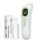 Fieberthermometer Ohr mit vorgewärmter Sonde, verstellbarer Komfort-Spitze, Alters-Temperaturführung, Nachtlicht & Speicher - Baby & Erwachsene