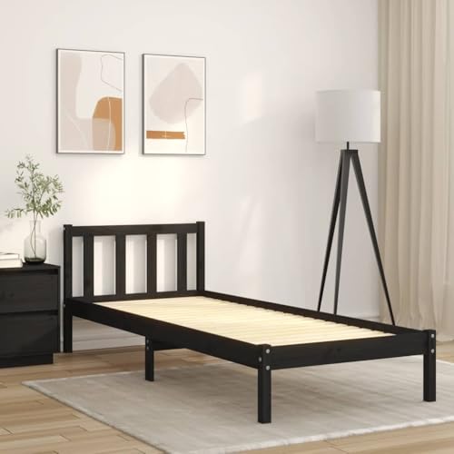 SXJEQOC Single Bed Gästebett Bettrahmen Tagesbett - Lattenrost 80x200 cm Massivholz Kiefer für Gastzimmer Wohnzimmer Jugendzimmer Schlafzimmer