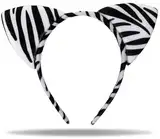 Hatstar Zebra Ohren Haarreif Headband | Kopfschmuck für Halloween, Fasching & Karneval | Kostüm Accessoires | Haarschmuck für Mädchen, Damen & Frauen