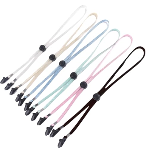 Hutband 6 Stück Verstellbare Hutkordel Winddichte Hutschnurclips Hutriemen für Wind Hutband Hut Anti Wind Lanyar Elastische Hüte Abnehmbares Kinnband für Golf Bootfahren Angeln Outdoor(6 Farben)