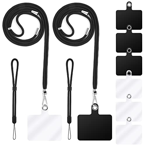 Cobee Handy Umhängeband,2 Stück Telefon Umhängeband + 2 Stück Handy Umhängeband + 6 Stück Handy-Haltegurte,Nylon-Umhängeband,Nylon Handgelenkbänder,PVC Telefon Patch mit Metallring