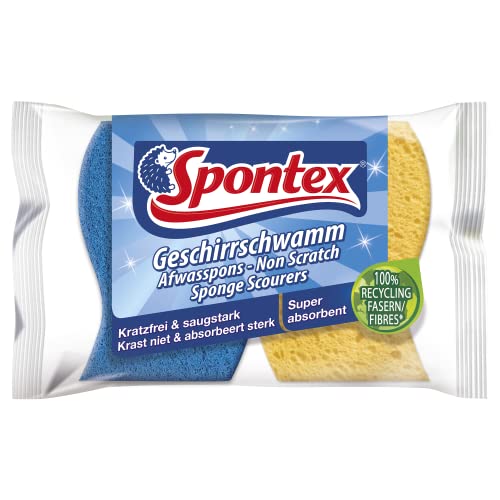 Spontex Geschirrschwamm 2er Pack, Kratzfrei & saugstark