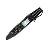 Stift-Handy, AK007 Stift-Handy, Wiederaufladbar mit Kleinem 0,96-Zoll-Bildschirm, Bluetooth-Dialer, Unterstützung von GSM-Dual-SIM-32G-TF-Karte mit Kamera-Taschenlamp