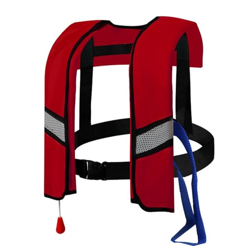 Rettungsweste for Erwachsene, Lebensjacken Automatische aufblasbare Nylonverstellbare Schnalle Schwimmweste mit reflektierenden Streifen und Pfeifen tragbarer Wassersportweste für Erwachsene, Kinder